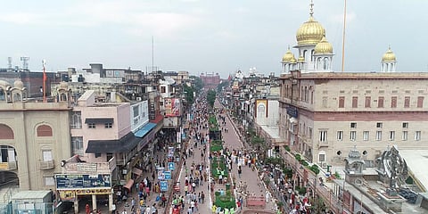 The revamped Chandni Chowk stretch in Delhi. (Photo| Twitter/ @ArvindKejriwal)