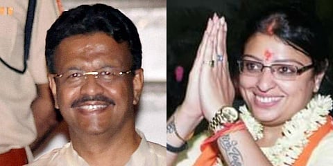 Trinamool Congress leader Firhad Hakim (L) and BJP leader Priyanka Tibrewal (Photo| Facebook)