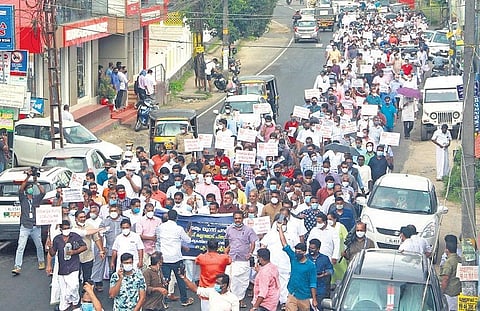 The mass rally taken out by various Christian organisations in Pala on Saturday to declare solidarity with the Pala bishop in narcotic jihad issue | Express