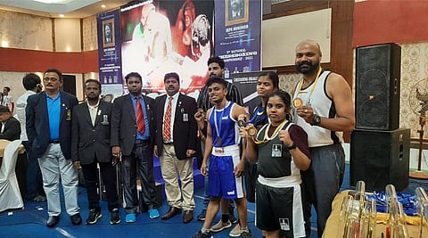 Manoj with other particpants at the 9th National Chessboxing Championship in Kolkata.