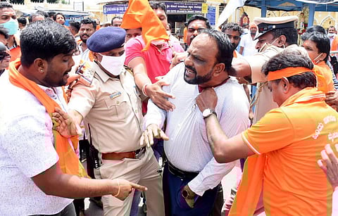 Several agitators said that they mistook him for an 'unknown' person inside the protest venue. (Photo | EPS)