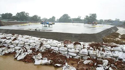 The construction of the foundation of Ram Mandir is complete. (PTI Photo)