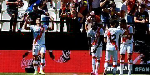 Radamel Falcao scored 10 minutes into his debut with Rayo Vallecano. (Photo @LaLigaEN)