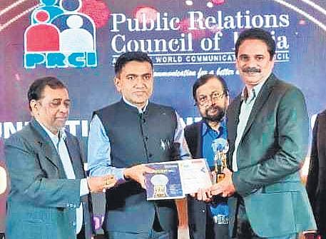 The award was presented by Goa Chief Minister Pramod Sawant on Friday, at the 15th PRCI Global Communications Conclave held in Goa.