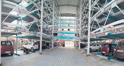 Image of a multi-level parking facility used for representational purpose only