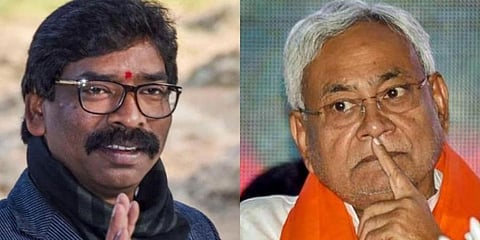 Jharkhand CM Hemant Soren and Bihar CM Nitish Kumar (File Photos)