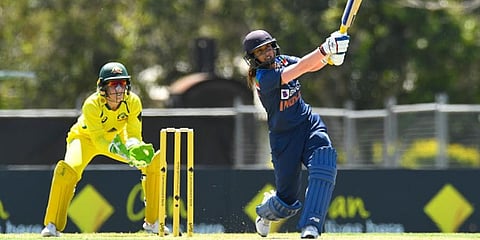 India skipper Mithali Raj in action against Australia (Photo @BCCIWomen)