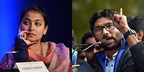 Guj independent MLA JIgnesh Mewani (Right) and Maharashtra Cong MLA Praniti Shinde (left) are likely to get better visibility as Congress plans to induct more faces from the SC community. (File)