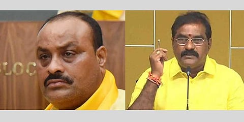TDP MLAs K Atchannaidu and Nimmala Ramanaidu