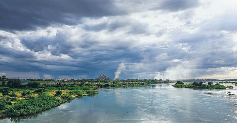A view of the Cauvery flowing majestically through the delta region in Tiruchy | MK Ashok Kumar