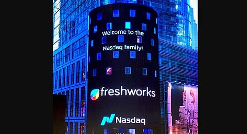 Freshworks is India’s first Software-as-a-Service (SaaS) company to list on the Nasdaq. (Photo | Twitter/@FreshworksInc)