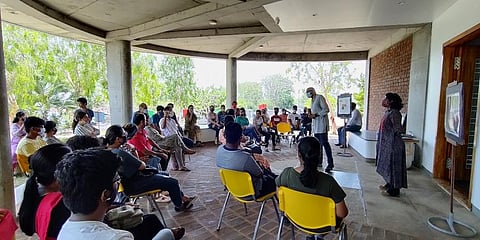 A session in progress at Chennai's 'Beyond 8' heutagogical school (Photo by special arrangement)