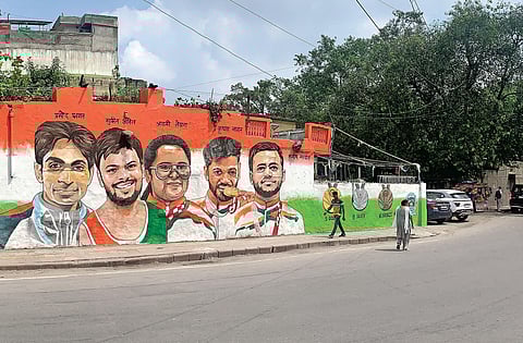The mural at Pusa road dedicated to Paralympians