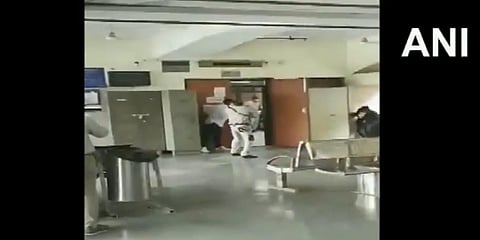 Shootout at Delhi's Rohini court. (Photo | Twitter/ANI)
