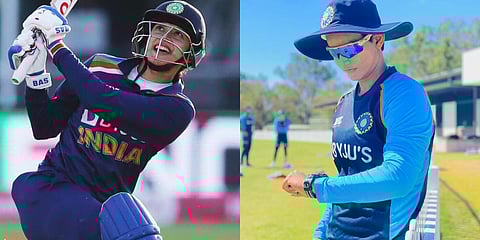 Indian women cricketers Smriti Mandhana (L) and Deepti Sharma. (Photo| Twitter)