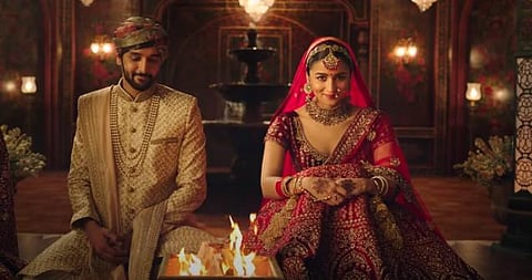 Screenshot from the ad which has evoked mixed reactions from different sections of the society (Screenshot | Youtube/Manyavar)