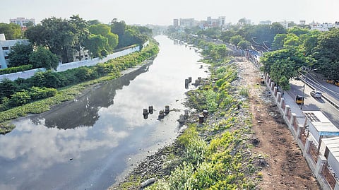 A view of Cooum from Spur Tank Road in Chennai on Tuesday | R Satish Babu