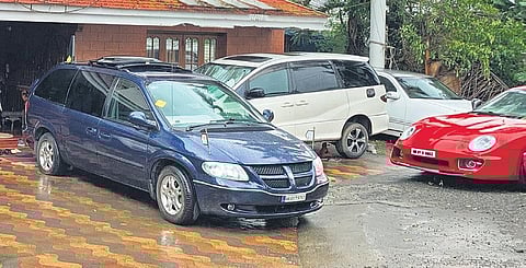 A fleet of cars at Monson’s residence in Kochi | Arun Angela 