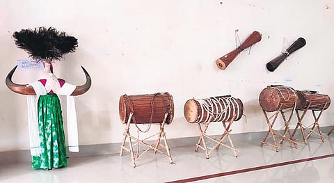 Artefacts on display at a room in the ITDA, Bhadrachalam.