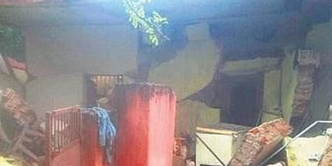 The damaged Balanga police station after the blast. (Photo| EPS)