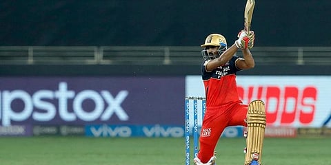KS Bharat of Royal Challengers Bangalore plays a shot. (Photo | ANI)
