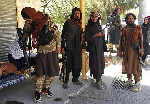 Taliban soldiers stand guard in Panjshir province northeastern of Afghanistan. (Photo | AP)