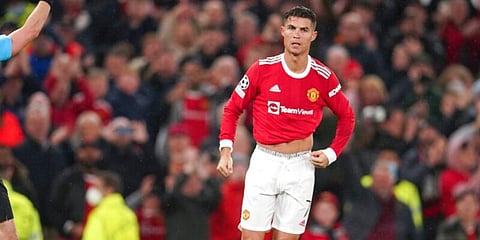 Manchester United's Cristiano Ronaldo in action against Villareal. (Photo | AP)