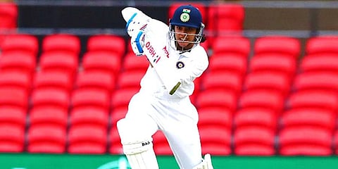 Smriti Mandhana batting against Australia. (Photo @BCCIWomen)