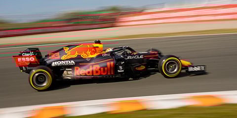 Red Bull driver Max Verstappen of the Netherlands steers his car during the third free practice session ahead of Sunday's Formula One Dutch Grand Prix at the Zandvoort racetrack. (Photo | AP)