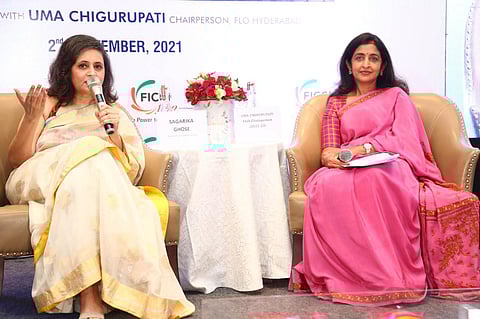 Journalist Sagarika Ghose and Uma Chigurpati