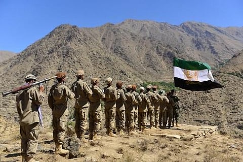 Afghan resistance movement and anti-Taliban uprising forces take part in a military training (Photo | AFP)