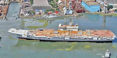 Aircraft carrier Vikrant at Cochin Shipyard. | (File | EPS)