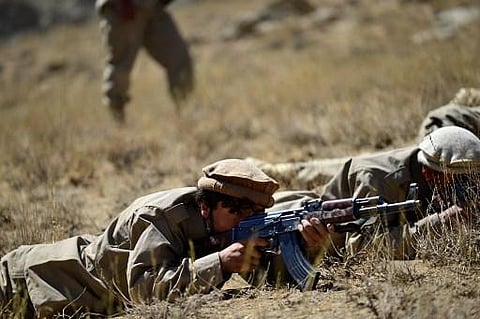 Afghan resistance movement and anti-Taliban uprising forces take part in a military training (Photo | AFP)