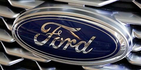 Ford logo on the grill of a 2018 Ford Explorer on display at the Pittsburgh Auto Show. (Photo | AP)