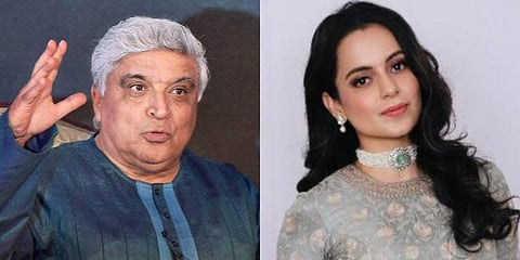 Bollywood lyricist Javed Akhtar (L) and Kangana Ranaut (R) (Photo | PTI, Twitter)