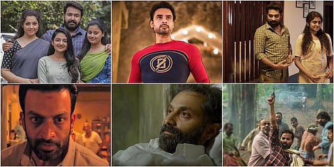 Movies like 'Malik', 'Kuruthi', 'Drishyam 2', 'Churuli', 'The Great Indian Kitchen' and 'Minnal Murali' were OTT winners from Malayalam cinema. (Photo| Cinema Express and YouTube screengrab)
