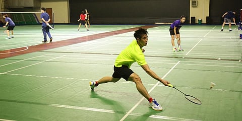 Loh Kean Yew, the reigning men's singles world champion, trained at the venue on Sunday, Jan 9, 2022. (Photo | BAI)