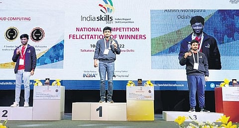 Winners felicitated at the IndiaSkills competitiWinners being felicitated at the IndiaSkills competition in New Delhion at Delhi