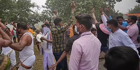 Attendees participate in the Sulia Jatra in Khairguda village, Balangir district, Odisha, Jan 11, 2022. (Photo | YouTube screengrab)