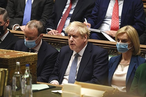 Britain's Prime Minister Boris Johnson listens during Prime Minister's Questions in the House of Commons, in London. (Photo | AP)