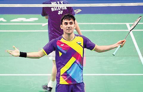 Lakshya Sen reacts during his match agaisnt Malaysia’s Tze Yong Ng | BAI
