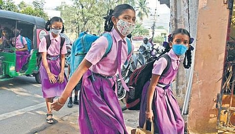 As many as 61% of students attended classes on Monday (Photo | P Ravindra Babu, EPS)