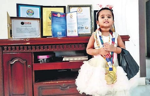 Viswanadula Vinisa who won various awards for memory retaining ability. (Photo | EPS)