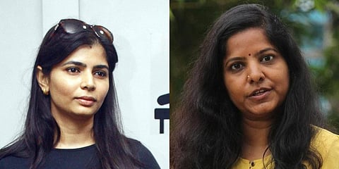 Singer Chinmayi (L) and filmmaker Leena Manimekalai (File photo| EPS)