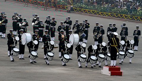 Naval band performing during the Beating Retreat ceremony at Vijay Chowak in New Delhi (File Photo | Shekhar Yadav | EPS)