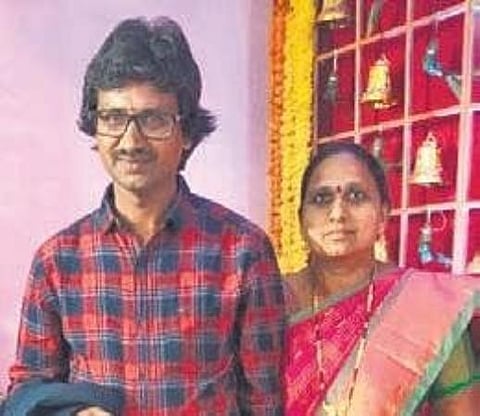 Chenna Venkata Nagendra Rao and his wife Malleswari of Chirala in Prakasam district grow a variety of plants in discarded items by converting them into attractive plant holders (Photo| Express)