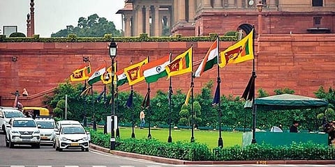 Flags of India and Sri Lanka