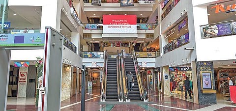 A few visitors at a mall in Mumbai. (Photo | PTI)