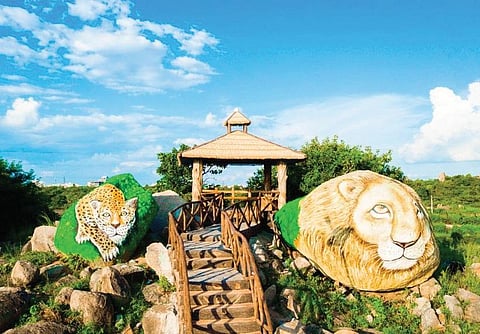 Pranavayu Urban Forest Park developed by GHMC at Gajularamam will be opened on Tuesday