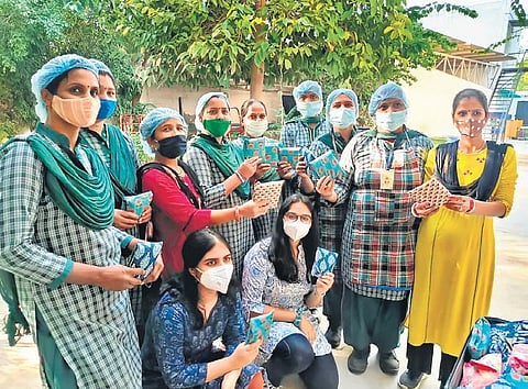 Period kits donation by ‘Li’l Lady’; (below) Virtual ‘Growing Up’ workshop.